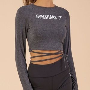 Long Sleeve Ribbon Crop Top
